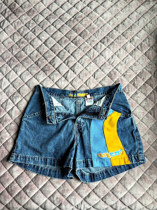 JNCO Pants - JNCO Color Block Denim Jean Shorts Size 7
